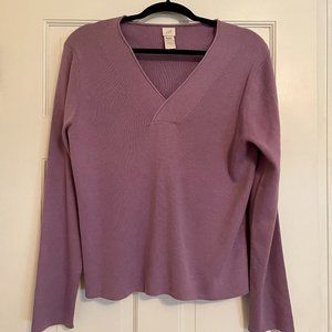 J. Jill Purple V Neck Sweater Size L